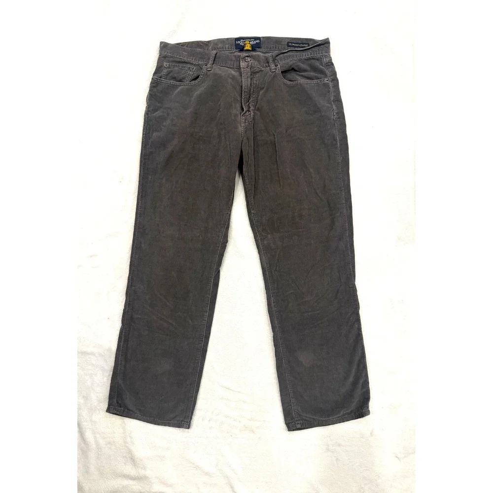Lucky Brand 221 Original Straight Corduroy Pants Mens 36x30 Charcoal Grey